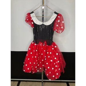 BIG Girls Size SMALL Disney Store Minnie Mouse Dress Costume Red Black